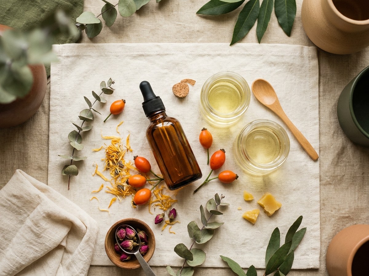 天然護膚油調製